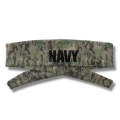 Navy: Wordmark Camo Flex Tie Headband